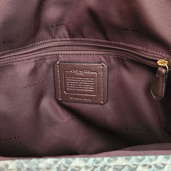 COACH Dalton Exotic Snakeprint Suede Leather Shoulder Bag - Picture 7 of 12